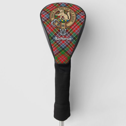 Clan MacPherson Crest over Tartan Golf Head Cover