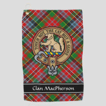 Clan MacPherson Crest over Tartan Golf Towel