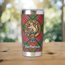 Clan MacPherson Crest over Tartan Insulated Tumbler