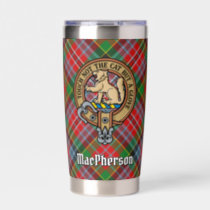 Clan MacPherson Crest over Tartan Insulated Tumbler