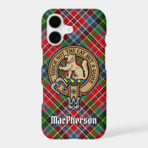 Clan MacPherson Crest over Tartan iPhone Case