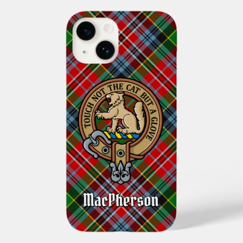 Clan MacPherson Crest over Tartan iPhone Case