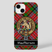 Clan MacPherson Crest over Tartan iPhone Case
