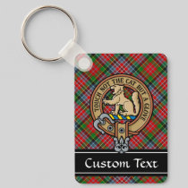 Clan MacPherson Crest over Tartan Keychain