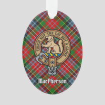 Clan MacPherson Crest over Tartan Ornament