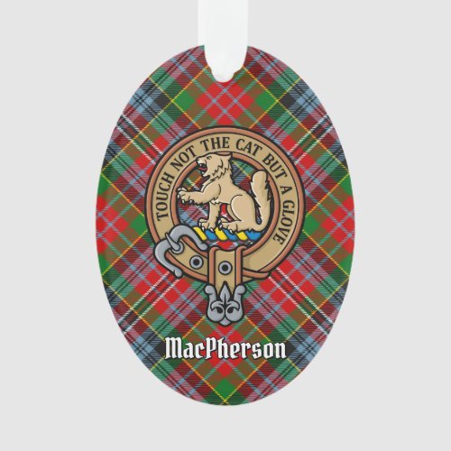 Clan MacPherson Crest over Tartan Ornament