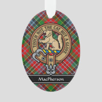 Clan MacPherson Crest over Tartan Ornament