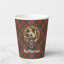 Clan MacPherson Crest over Tartan Paper Cups
