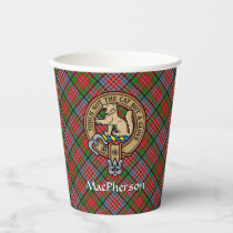 Clan MacPherson Crest over Tartan Paper Cups