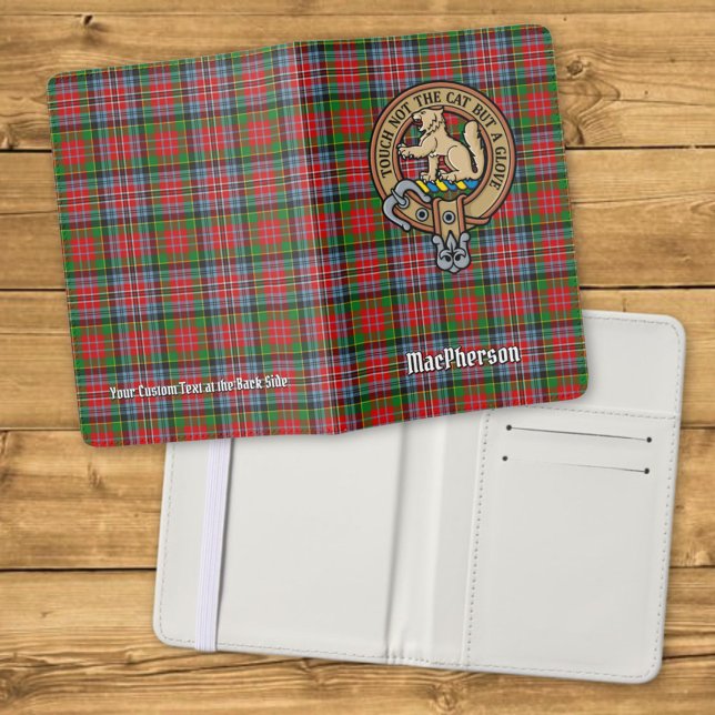 Clan MacPherson Crest over Tartan Passport Holder (Creator Uploaded)