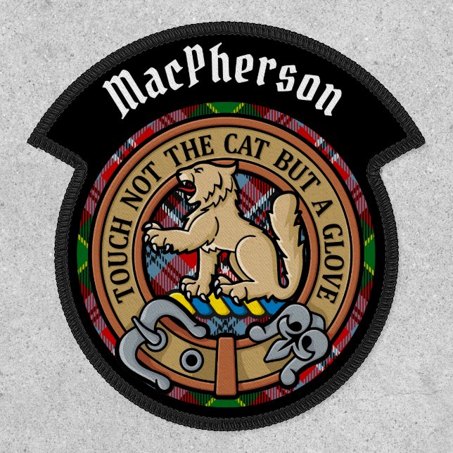 Clan MacPherson Crest over Tartan Patch (Front)