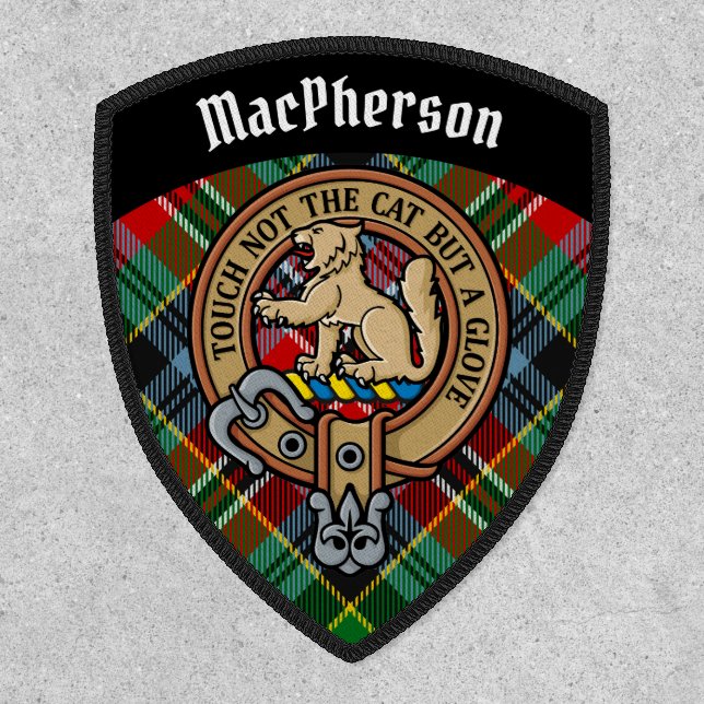 Clan MacPherson Crest over Tartan Patch (Front)