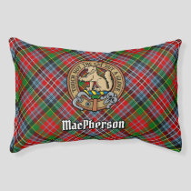 Clan MacPherson Crest over Tartan Pet Bed