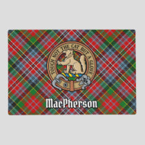 Clan MacPherson Crest over Tartan Placemat
