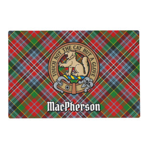 Clan MacPherson Crest over Tartan Placemat