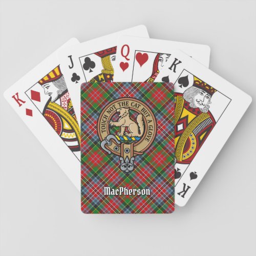 Clan MacPherson Crest over Tartan Playing Cards