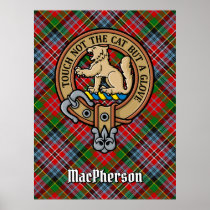 Clan MacPherson Crest over Tartan Poster