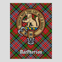 Clan MacPherson Crest over Tartan Poster