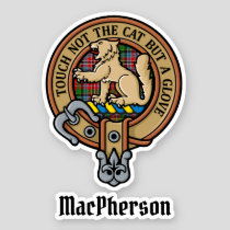 Clan MacPherson Crest over Tartan Sticker