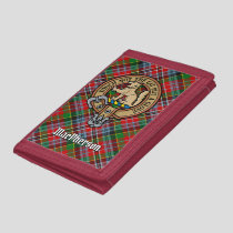 Clan MacPherson Crest over Tartan Trifold Wallet