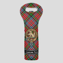 Clan MacPherson Crest over Tartan Wine Bag