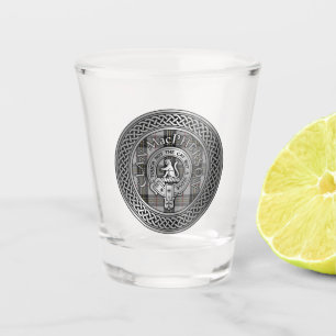 Clan MacPherson Crest & Tartan Knot Shot Glass