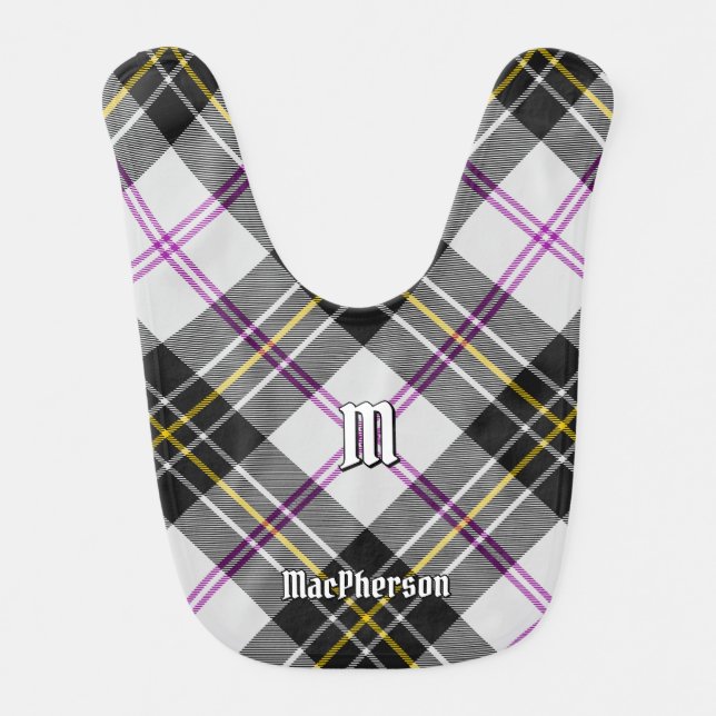 Clan MacPherson Dress Tartan Baby Bib (Front)