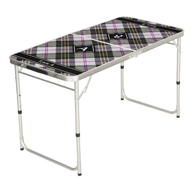 Clan MacPherson Dress Tartan Beer Pong Table (Angled)