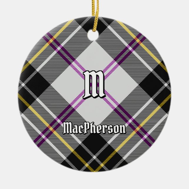 Clan MacPherson Dress Tartan Ceramic Ornament (Front)