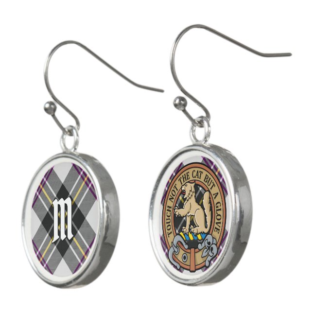 Clan MacPherson Dress Tartan Earrings (Angled)