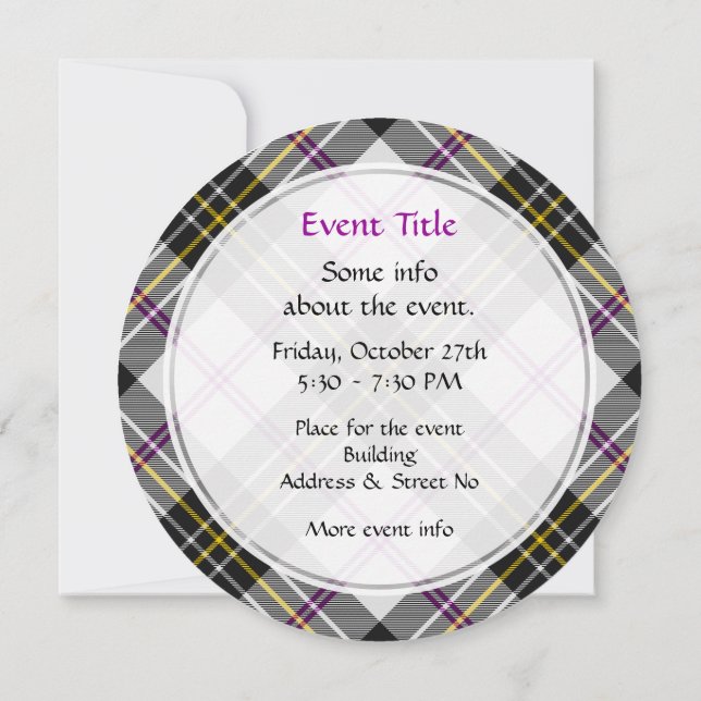 Clan MacPherson Dress Tartan Invitation (Back)