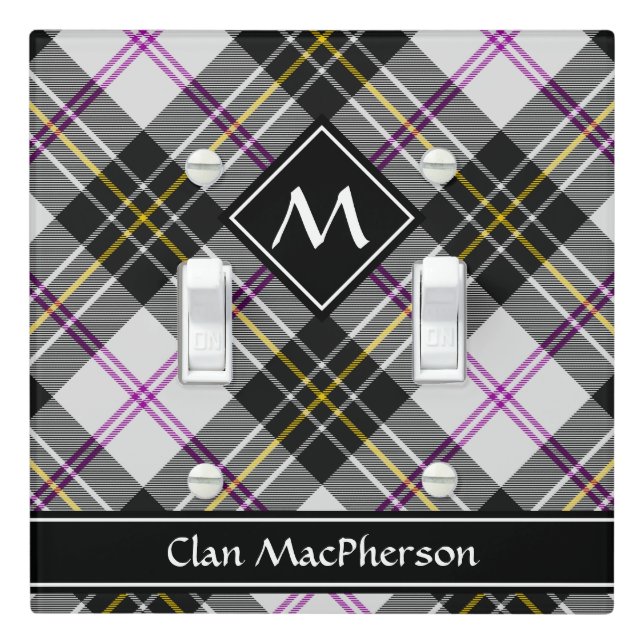 Clan MacPherson Dress Tartan Light Switch Cover (In Situ)