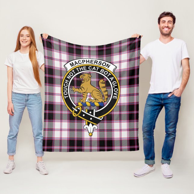 Clan MacPherson Hunting Modern Tartan Plaid Fleece Blanket (In Situ)
