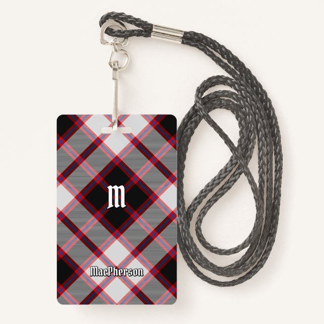 Clan MacPherson Hunting Tartan Badge (Front with Lanyard)