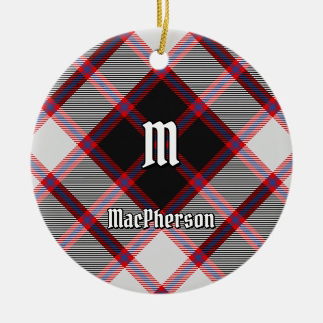 Clan MacPherson Hunting Tartan Ceramic Ornament (Front)
