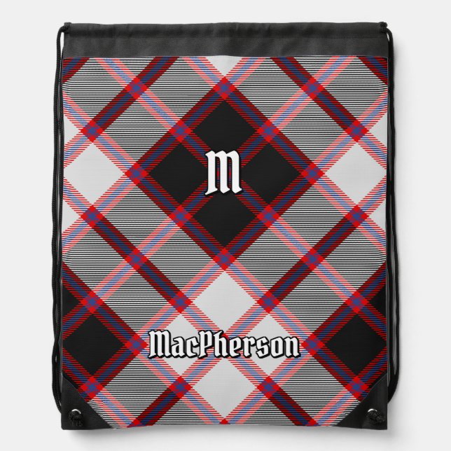 Clan MacPherson Hunting Tartan Drawstring Bag (Front)