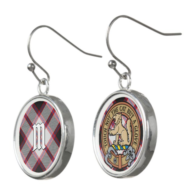 Clan MacPherson Hunting Tartan Earrings (Angled)