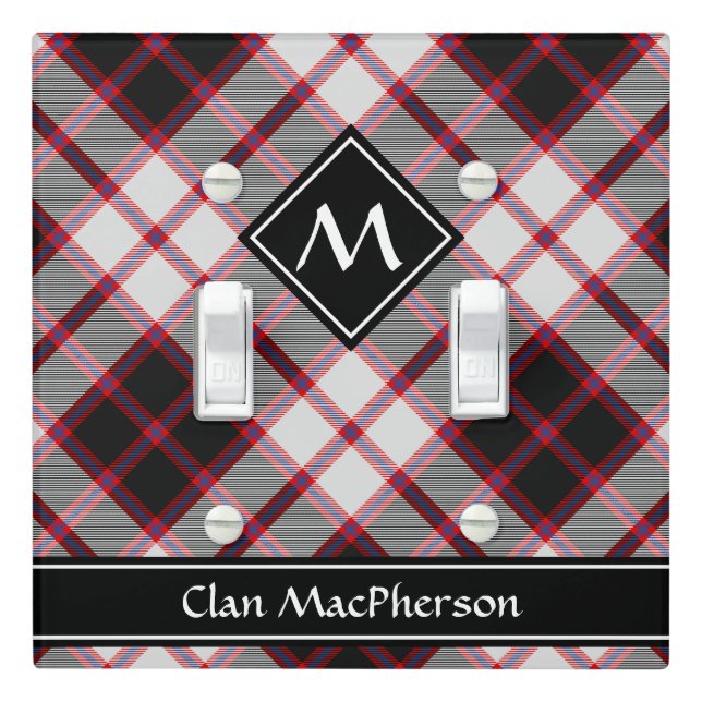 Clan MacPherson Hunting Tartan Light Switch Cover (In Situ)