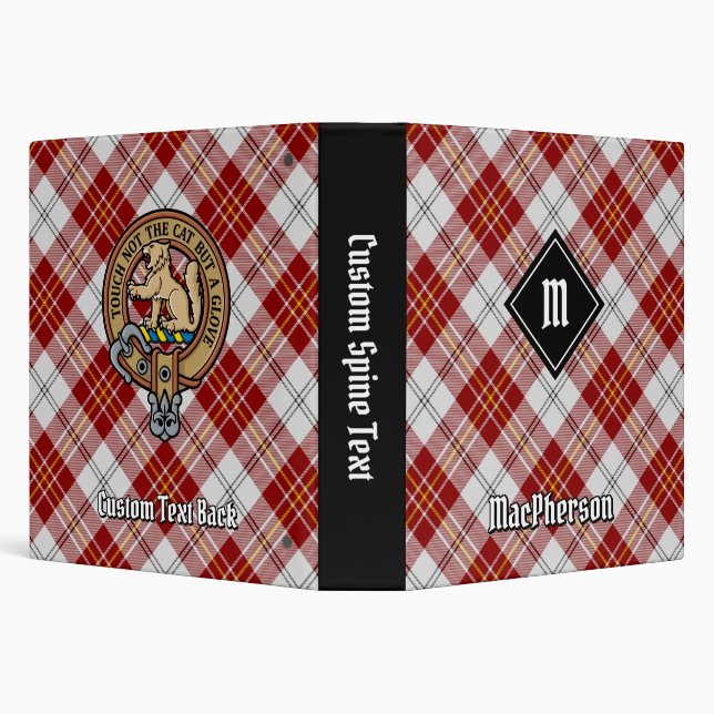 Clan MacPherson Red Dress Tartan 3 Ring Binder (Background)