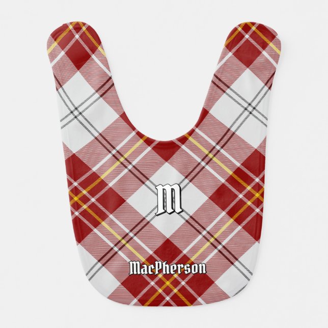 Clan MacPherson Red Dress Tartan Baby Bib (Front)