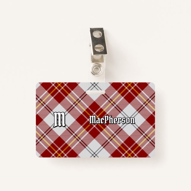 Clan MacPherson Red Dress Tartan Badge (Front with Clip)