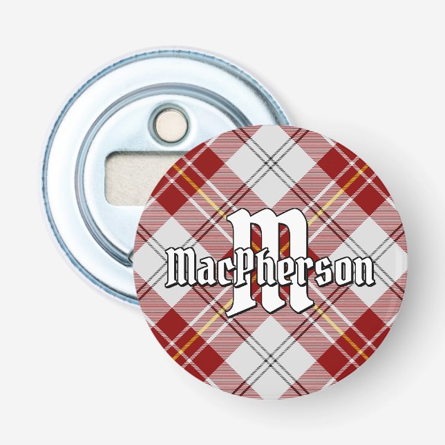 Clan MacPherson Red Dress Tartan Bottle Opener (Front)