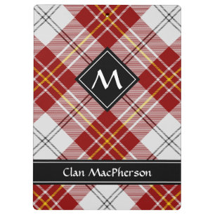 Clan MacPherson Red Dress Tartan Clipboard