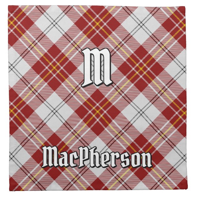 Clan MacPherson Red Dress Tartan Cloth Napkin (Front)