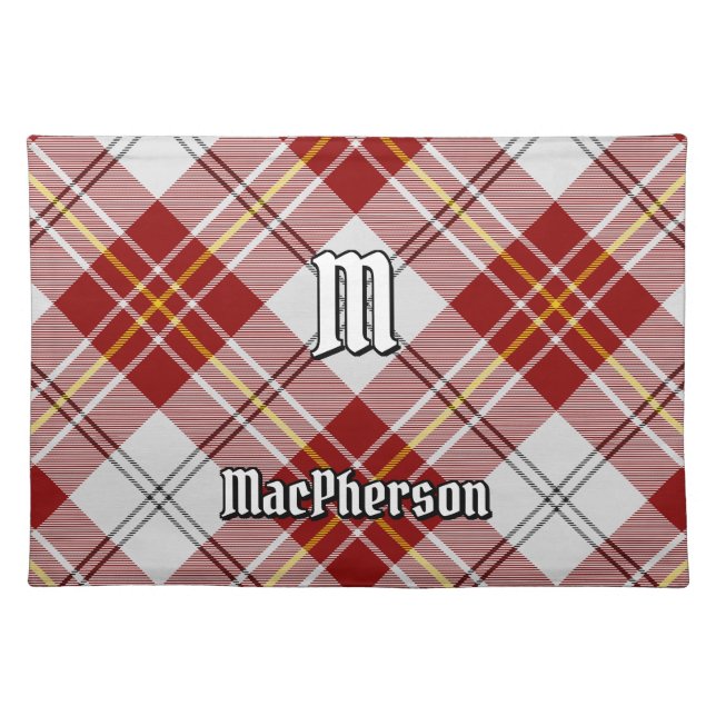Clan MacPherson Red Dress Tartan Cloth Placemat (Front)