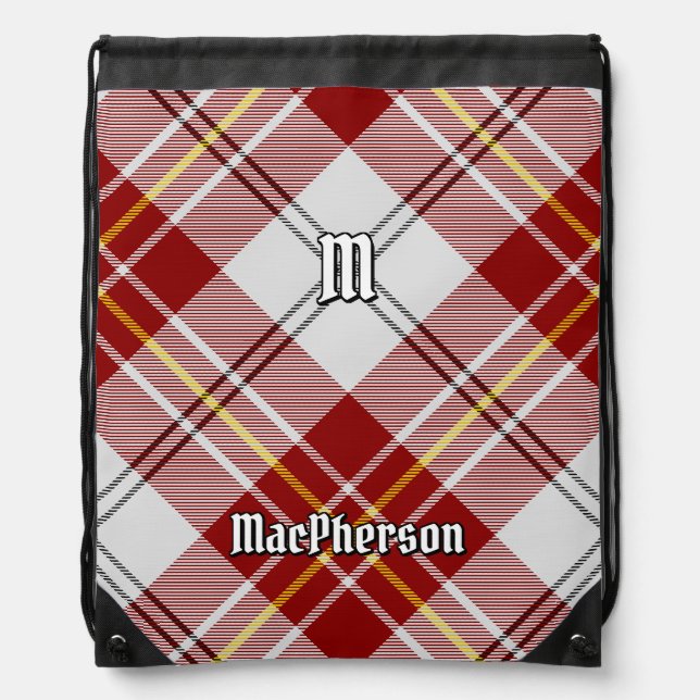 Clan MacPherson Red Dress Tartan Drawstring Bag (Front)