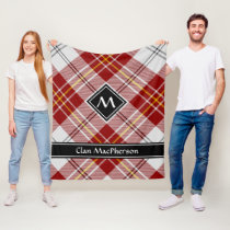 Clan MacPherson Red Dress Tartan Fleece Blanket