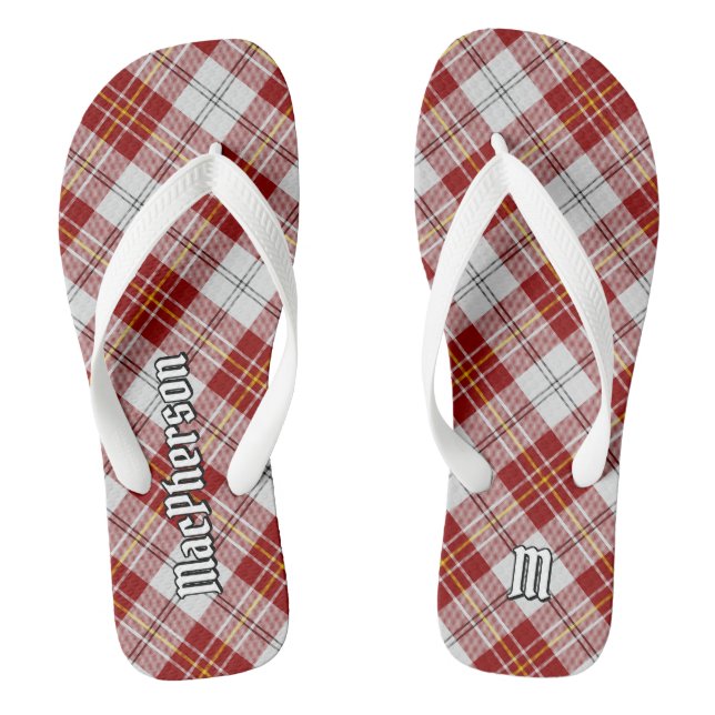 Clan MacPherson Red Dress Tartan Flip Flops (Footbed)