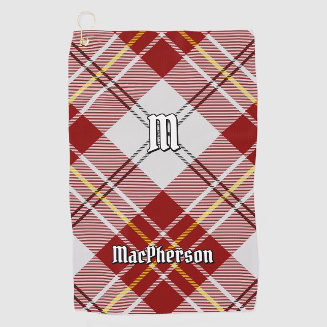 Clan MacPherson Red Dress Tartan Golf Towel (Front)