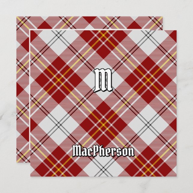 Clan MacPherson Red Dress Tartan Invitation (Front/Back)
